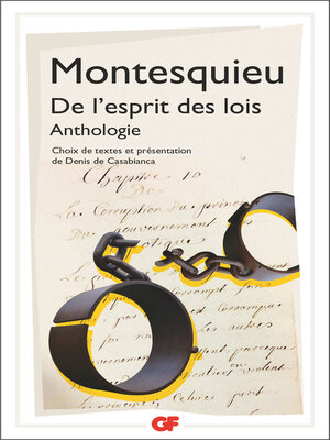 cover image of De l'esprit des lois